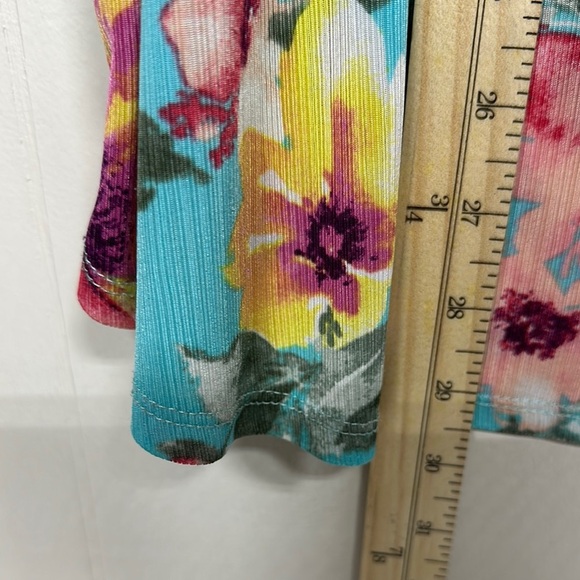 Pink and Yellow Floral 3/4 Sleeve Blouse - Picture 6 of 9